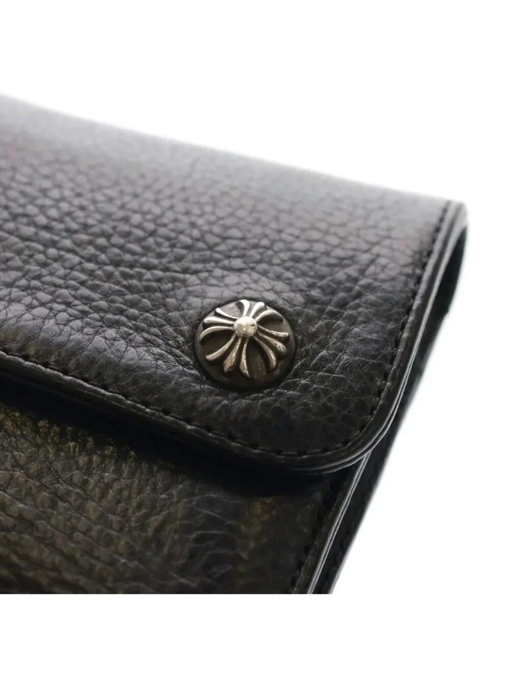Chrome Hearts Wave Mini Leather Wallet Black
